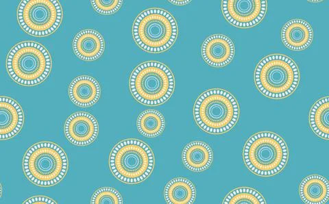 Seamless pattern with geometric aboriginal ornament. Ethnic tribal rounded color Stock Illustration