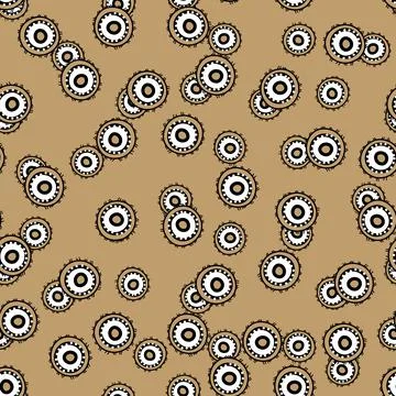 Seamless pattern with geometric aboriginal ornament. Ethnic tribal rounded color Stock Illustration