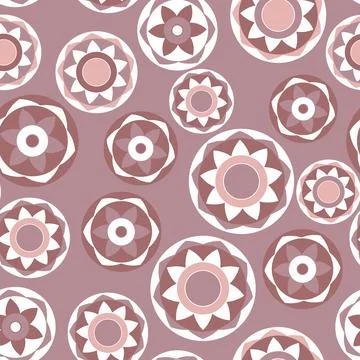Seamless pattern with geometric aboriginal ornament. Ethnic tribal rounded color Stock Illustration