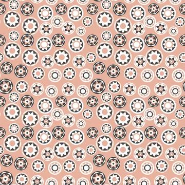Seamless pattern with geometric aboriginal ornament. Ethnic tribal rounded color Stock Illustration