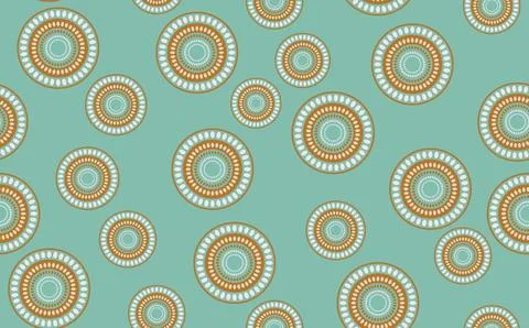 Seamless pattern with geometric aboriginal ornament. Ethnic tribal rounded color Stock Illustration