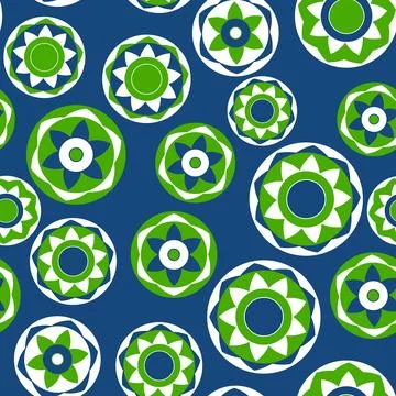 Seamless pattern with geometric aboriginal ornament. Ethnic tribal rounded color Stock Illustration