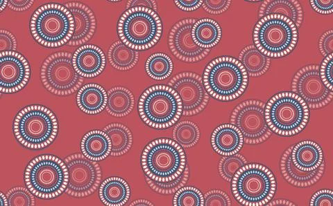 Seamless pattern with geometric aboriginal ornament. Ethnic tribal rounded color Stock Illustration