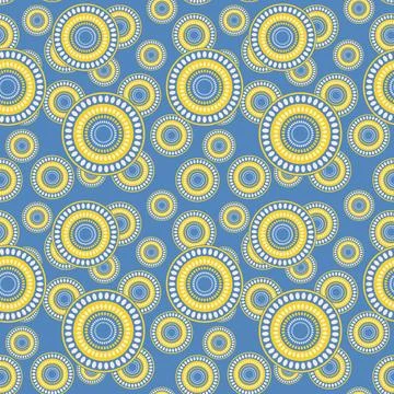 Seamless pattern with geometric aboriginal ornament. Ethnic tribal rounded color Stock Illustration
