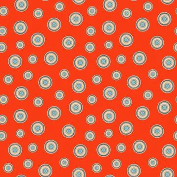 Seamless pattern with geometric aboriginal ornament. Ethnic tribal rounded color Stock Illustration