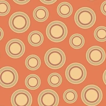 Seamless pattern with geometric aboriginal ornament. Ethnic tribal rounded color Stock Illustration
