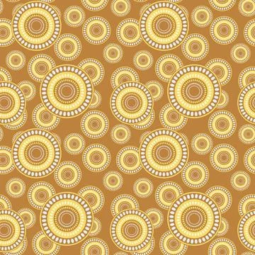 Seamless pattern with geometric aboriginal ornament. Ethnic tribal rounded color Stock Illustration