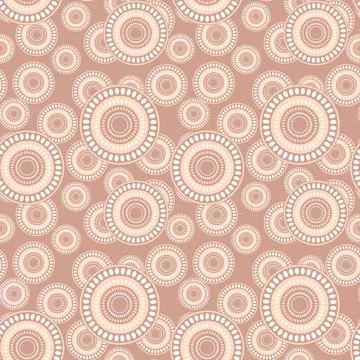 Seamless pattern with geometric aboriginal ornament. Ethnic tribal rounded color Stock Illustration