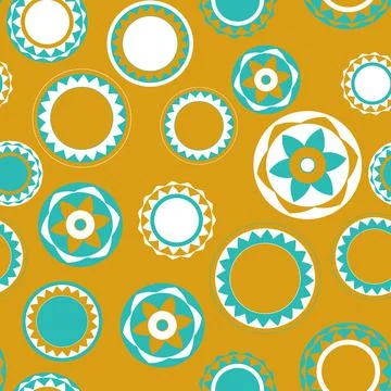 Seamless pattern with geometric aboriginal ornament. Ethnic tribal rounded color Illustrazione stock