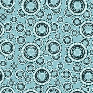 Seamless pattern with geometric aboriginal ornament. Ethnic tribal rounded color Stock Illustration