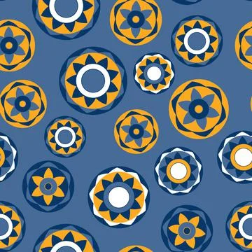 Seamless pattern with geometric aboriginal ornament. Ethnic tribal rounded color Stock Illustration