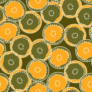 Seamless pattern with geometric aboriginal ornament. Ethnic tribal rounded color Illustrazione stock