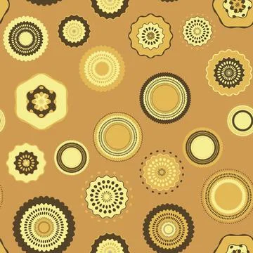 Seamless pattern with geometric aboriginal ornament. Ethnic tribal rounded color Illustrazione stock