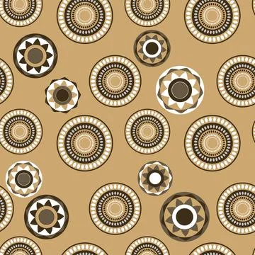 Seamless pattern with geometric aboriginal ornament. Ethnic tribal rounded color Illustrazione stock