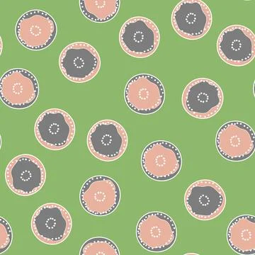Seamless pattern with geometric aboriginal ornament. Ethnic tribal rounded color Stock Illustration