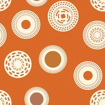 Seamless pattern with geometric aboriginal ornament. Ethnic tribal rounded color Illustrazione stock