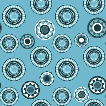 Seamless pattern with geometric aboriginal ornament. Ethnic tribal rounded color Illustrazione stock