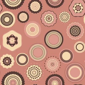Seamless pattern with geometric aboriginal ornament. Ethnic tribal rounded color Illustrazione stock