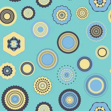 Seamless pattern with geometric aboriginal ornament. Ethnic tribal rounded color Illustrazione stock