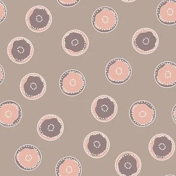 Seamless pattern with geometric aboriginal ornament. Ethnic tribal rounded color Illustrazione stock