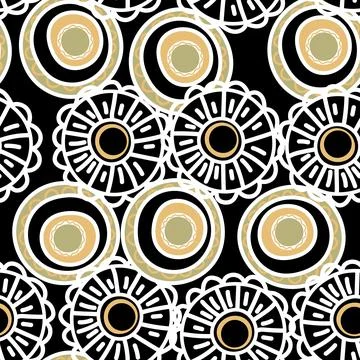 Seamless pattern with geometric aboriginal ornament. Ethnic tribal rounded color Illustrazione stock