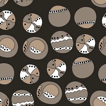 Seamless pattern with geometric aboriginal ornament. Ethnic tribal rounded color Stock Illustration