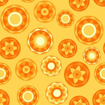 Seamless pattern with geometric aboriginal ornament. Ethnic tribal rounded color Stock Illustration