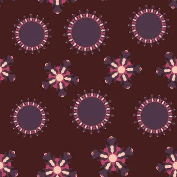 Seamless pattern with geometric aboriginal ornament. Ethnic tribal rounded color Stock Illustration
