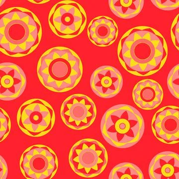 Seamless pattern with geometric aboriginal ornament. Ethnic tribal rounded color Stock Illustration