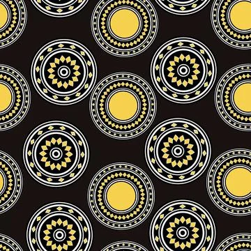Seamless pattern with geometric aboriginal ornament. Ethnic tribal rounded color Illustrazione stock