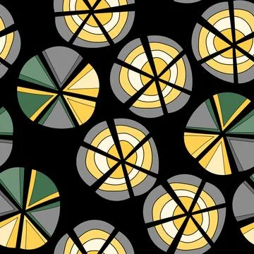 Seamless pattern with geometric aboriginal ornament. Ethnic tribal rounded color Stock Illustration