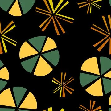 Seamless pattern with geometric aboriginal ornament. Ethnic tribal rounded color Stock Illustration