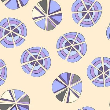 Seamless pattern with geometric aboriginal ornament. Ethnic tribal rounded color Stock Illustration