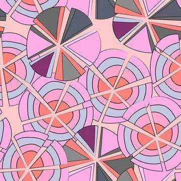 Seamless pattern with geometric aboriginal ornament. Ethnic tribal rounded color Stock Illustration