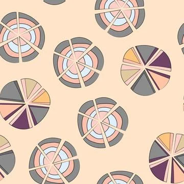 Seamless pattern with geometric aboriginal ornament. Ethnic tribal rounded color Stock Illustration