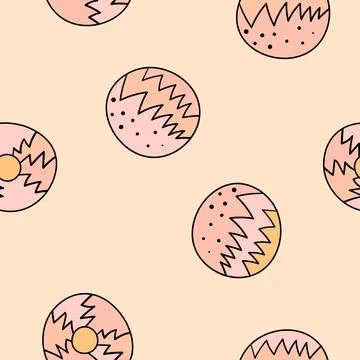Seamless pattern with geometric aboriginal ornament. Ethnic tribal rounded color Illustrazione stock