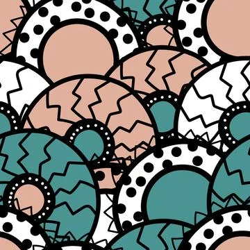 Seamless pattern with geometric aboriginal ornament. Ethnic tribal rounded color Illustrazione stock
