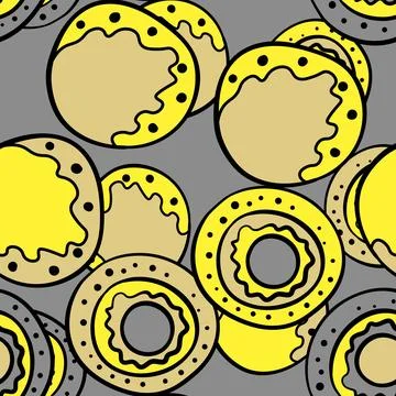 Seamless pattern with geometric aboriginal ornament. Ethnic tribal rounded color Stock Illustration