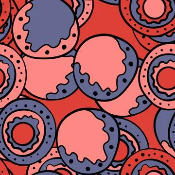 Seamless pattern with geometric aboriginal ornament. Ethnic tribal rounded color Illustrazione stock