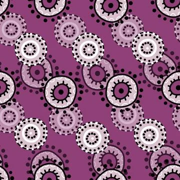 Seamless pattern with geometric aboriginal ornament. Ethnic tribal rounded color Stock Illustration