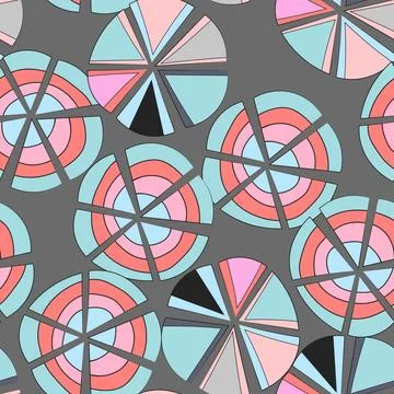 Seamless pattern with geometric aboriginal ornament. Ethnic tribal rounded color Stock Illustration
