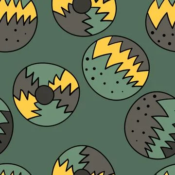 Seamless pattern with geometric aboriginal ornament. Ethnic tribal rounded color Illustrazione stock