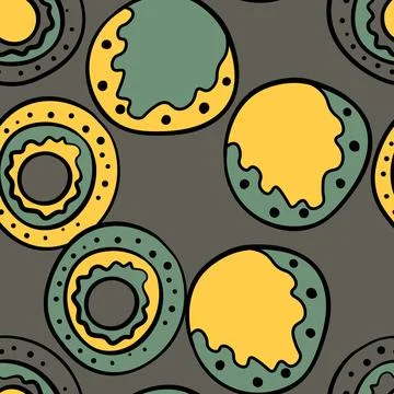 Seamless pattern with geometric aboriginal ornament. Ethnic tribal rounded color Illustrazione stock