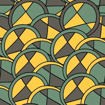 Seamless pattern with geometric aboriginal ornament. Ethnic tribal rounded color Stock Illustration