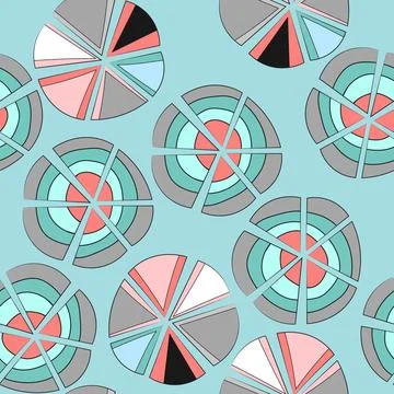 Seamless pattern with geometric aboriginal ornament. Ethnic tribal rounded color Stock Illustration