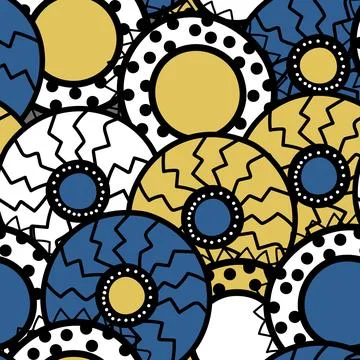 Seamless pattern with geometric aboriginal ornament. Ethnic tribal rounded color Stock Illustration