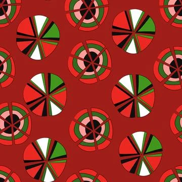 Seamless pattern with geometric aboriginal ornament. Ethnic tribal rounded color Stock Illustration