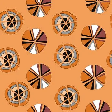 Seamless pattern with geometric aboriginal ornament. Ethnic tribal rounded color Illustrazione stock