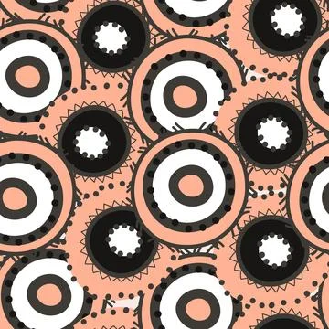 Seamless pattern with geometric aboriginal ornament. Ethnic tribal rounded color Illustrazione stock