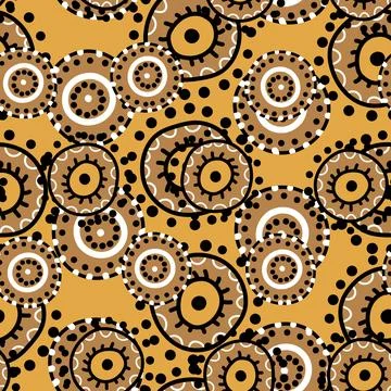 Seamless pattern with geometric aboriginal ornament. Ethnic tribal rounded color Illustrazione stock